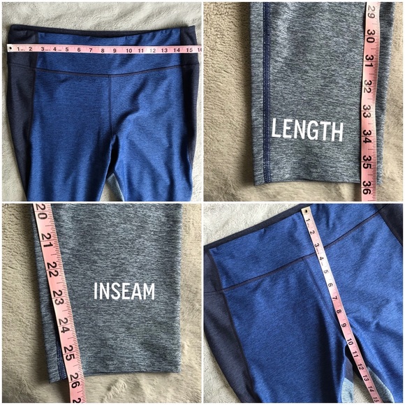 NWT Outdoor Voices 7/8 Tri-Tone Crop Leggings Blue - Picture 8 of 8